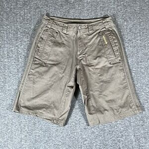 Adidas Shorts  Military‎ Green 3 Stripes Khaki Canvas Mens Medium 35x15